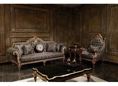 Classic Chesterfield Sofa set 3+1 Seater Designer Coffee table 3pcs