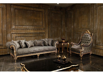 Classic Gray Sofa set 3+1 Seater Luxurious Designer Coffee table