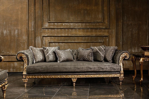 Classic Gray Sofa set 3+1 Seater Luxurious Designer Coffee table