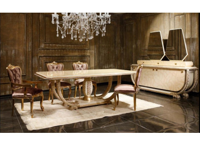 Classic s Dining room set Noble dining table 4x chairs sideboard display case 8 pieces
