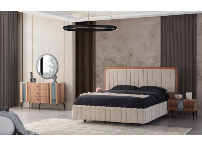 Bright Bedroom Furniture Double bed Dressing table Mirror 2x Bedside tables