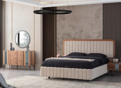 Bright Bedroom Furniture Double bed Dressing table Mirror 2x Bedside tables