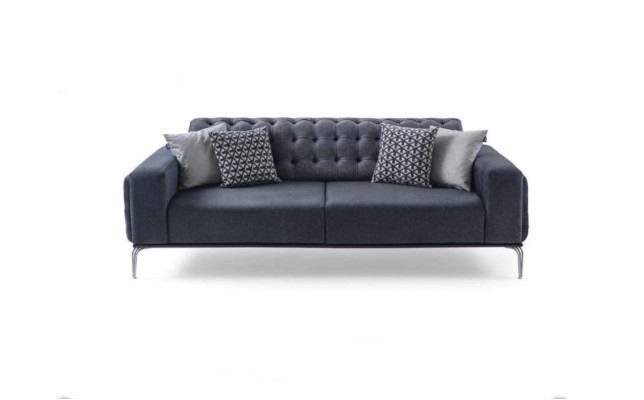 Chesterfield Gray Sofa set Living room Couches Three Seater+Armchair