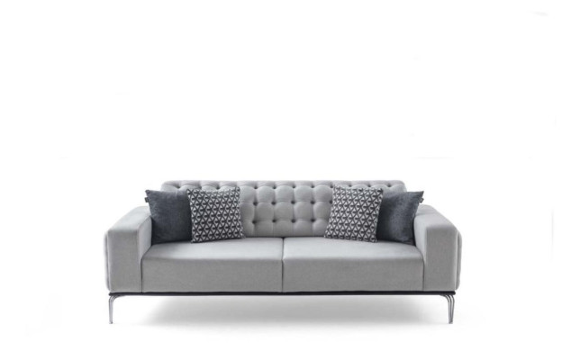 Chesterfield Gray Sofa set Living room Couches Three Seater+Armchair