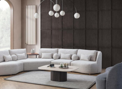 White Corner sofa Modern L-shape Sofa Living room Couches Wooden frame Sofa