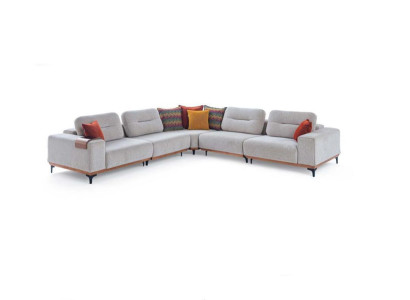 White exclusive s L-shape upholstered sofa Designer Corner sofa Living room Seater