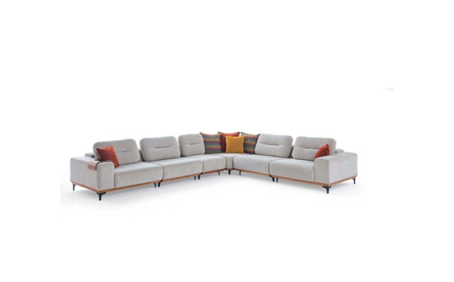 Gray Corner sofa exclusive s L-shape Suite Luxurious Living room Furniture