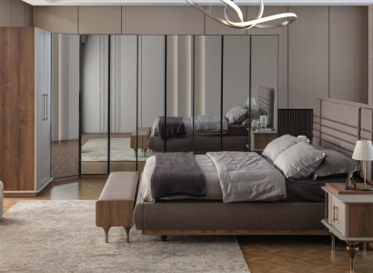 Designer Bedroom Set Double bed 2x Bedside tables Corner cabinet 4 pieces