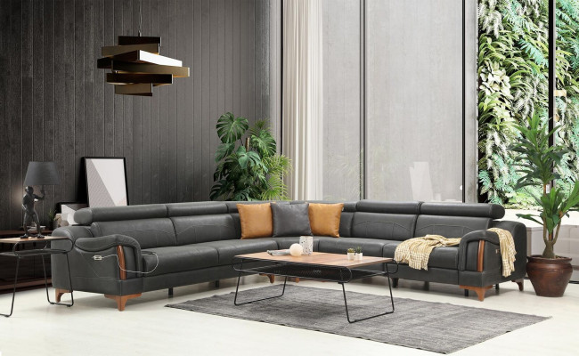 Corner sofa L-shape Modern Sofa Living room Couch Upholstery Textile Fabric Furniture