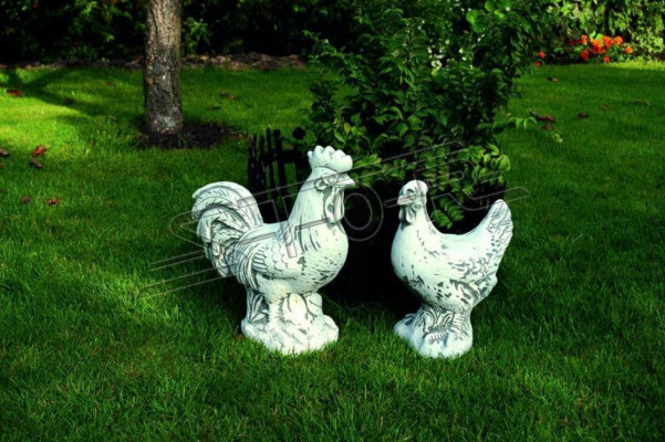 Garden Decoration Chicken Patio Stone Figures Figure White Decorative Statue