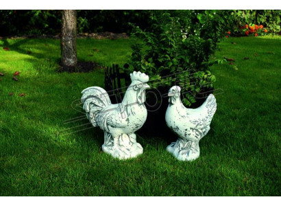 Garden Decoration Chicken Patio Stone Figures Figure White Decorative Statue