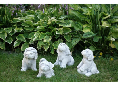 Garden Decoration Dog Patio Stone Figure Figurines Decorative Statue White