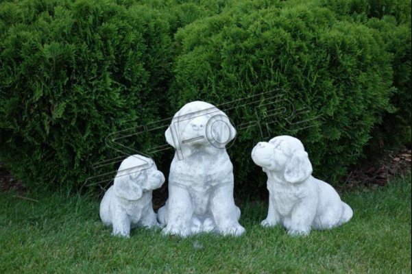 Garden Decoration Dog Patio Stone Figure Figurines Decorative White Statue