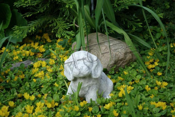 Garden Decoration Dog Patio Stone Figure Figurines Decorative White Statue