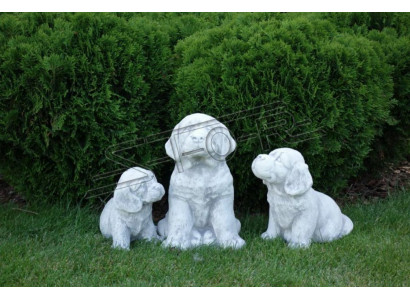 Garden Decoration Dog Patio Stone Figure White Figures Decorative Statue