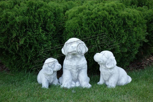 Garden Decoration Dog Patio Stone White Figure Figurines Decorative Statue