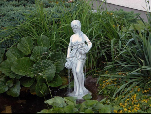 Garden figure "Mrs Fontaine" 78cm pond figure people cast stone