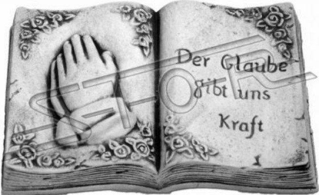 Grave text Faith gives us strength Grave decoration stone decoration