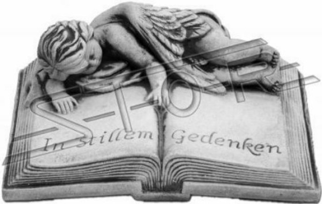 Grave Text In Silent Remembrance Stone Decoration Figure Statue Book