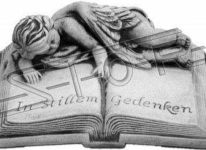 Grave Text In Silent Remembrance Stone Decoration Figure Statue Book