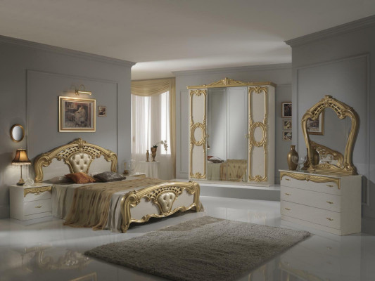 Classic s Bedroom Set Bedside tables Bed Style Wood Bed Italy Furniture
