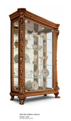 Display case Cabinets Showcases Wood Luxury Glass Cabinet Wardrobe Brown Baroque
