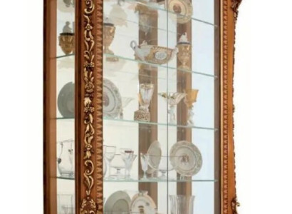 Display case Cabinets Showcases Wood Luxury Glass Cabinet Wardrobe Brown Baroque