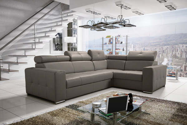 Corner sofa Couch upholstery Living room Leather L-shape new Modern Black Design Sofas