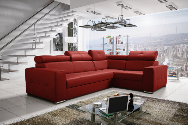 Corner sofa Couch upholstery Living room Leather L-shape new Modern Black Design Sofas