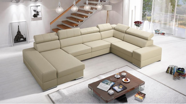Corner sofa Leather sofa Design Sofa Corner sofas U-shape Modern Upholstery Living room Furniture