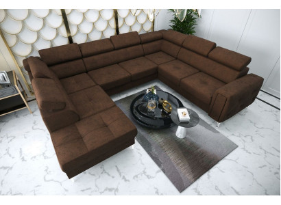 Sofa U-shape Fabric Sofa Couch Living landscape Design Modern Leather Sofas Brown new