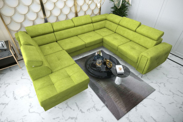 Sofa U-shape Fabric Sofa Couch Living landscape Design Modern Leather Sofas Brown new