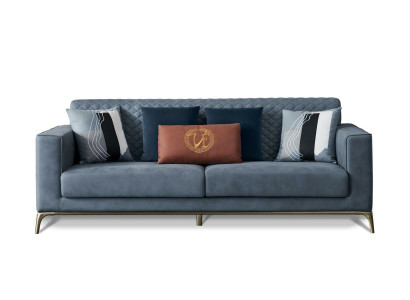 Classic Upholstery Sofas Design Luxury Couch Sofa Textile Couches Blue 3 Seater