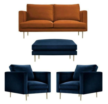 Sofa set Orange Stool Armchair Creative Furniture Textile Fabric Living room