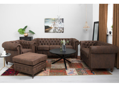 Chesterfield Couch Seat Upholstery 321 Stool Seater Suite Sofa Sofas Footstool