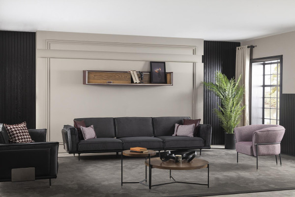 Italian style furniture sofa set gray couch sofa seat cushions loft 3 pieces.