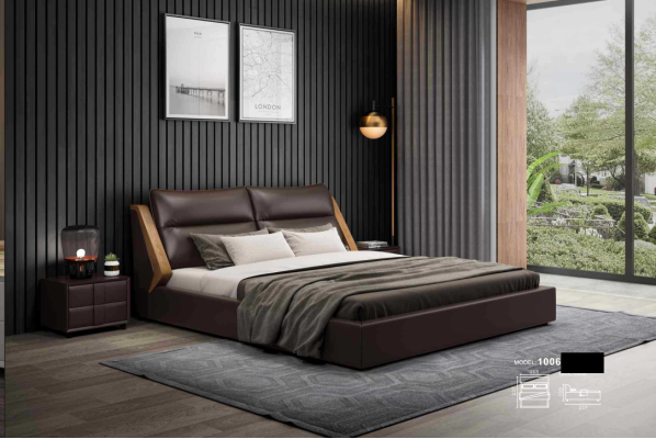 Bed Upholstery Design Luxury Double Hotel Beds Marriage 180x200cm Sleep Room Leather
