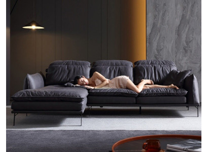 Leather sofa Corner sofa Sofa Couch Upholstery Corner Suite Designer Furniture