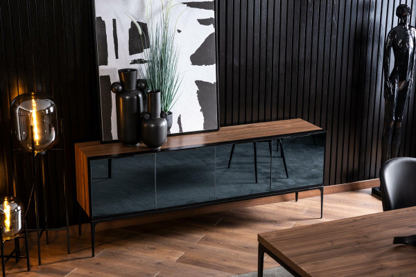 Chest of drawers in brown mirror doors Modern style with storage Chests of drawers Sideboard