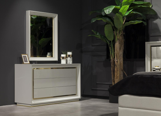 Chest of drawers Mirror modern style White sideboard drawers for storage