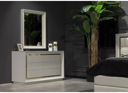 Chest of drawers Mirror modern style White sideboard drawers for storage