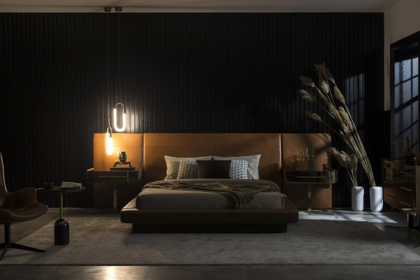 Bed Color Brown Imitation leather Modern Style Luxury Bedroom Comfort abel