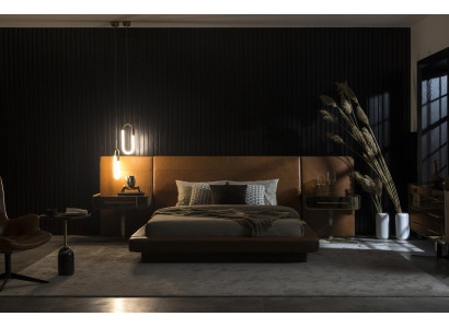 Bed Color Brown Imitation leather Modern Style Luxury Bedroom Comfort abel