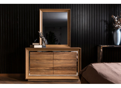 Brown Chest of drawers in a modern style + Mirror with practical storage