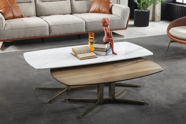 Table Coffee table Set 2x Tables Luxury Furniture Living room Design wooden table 2 pieces.