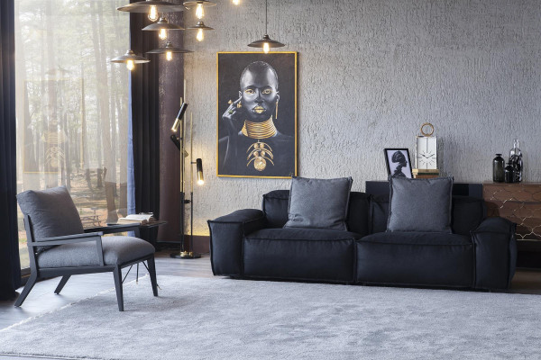 Cozy Three Seater Couch Upholstery Sofa Furniture Fabric Couches Living room