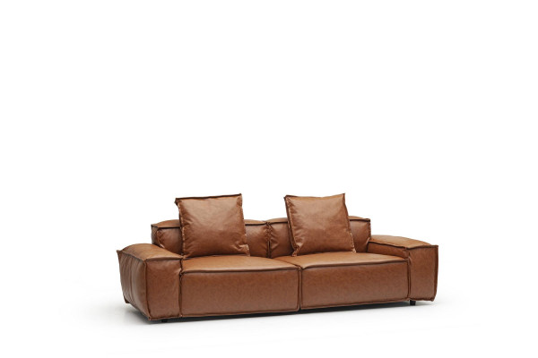 Three-seater couch 240 cm seat cushion Brown couch Cozy sofas Living room