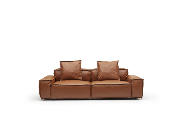 Three-seater couch 240 cm seat cushion Brown couch Cozy sofas Living room