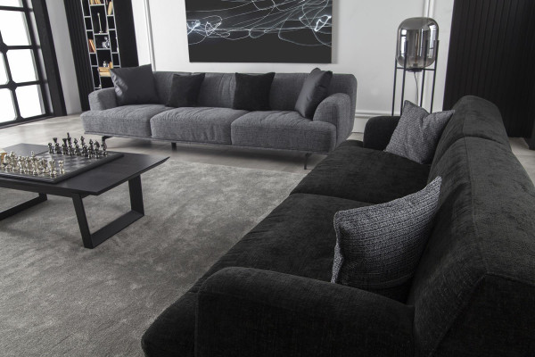 Three-seater couch upholstery 235 cm fabric sofa textile couches seat cushion furniture