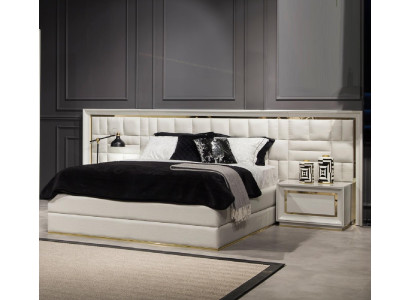 Luxury Furniture Bed 160x200 cm Double bed Furniture modern in White Bed frame e
